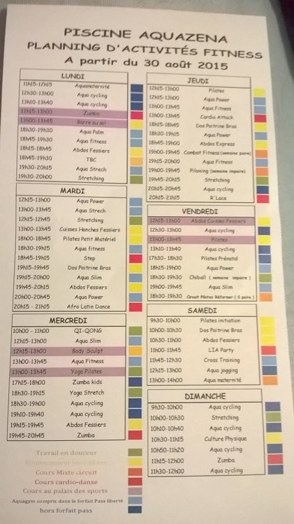 Planning cours 30/08