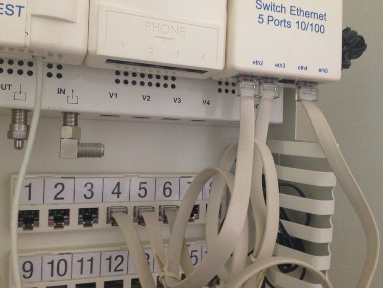 Branchements rj45 entre switch et tableau