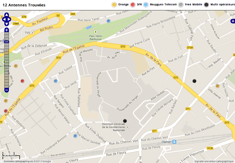 Couverture 3G du Fort d'Issy