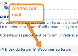Abonnement aux alertes mail
